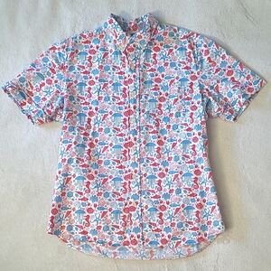 Kennington LTD California Mens Shirt M Ocean Print Button Up Boho Festival